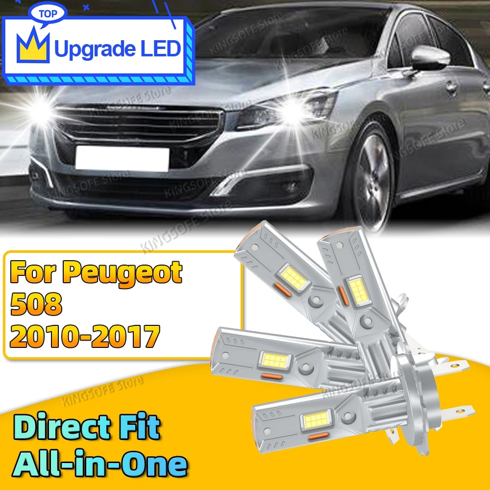 2/4Pcs H7 Car LED Light For Peugeot 508 2010 2011 2012 2013 2014 2015 2016 2017 Headlight Low Beam 6000K All-in-One Ultra Bright
