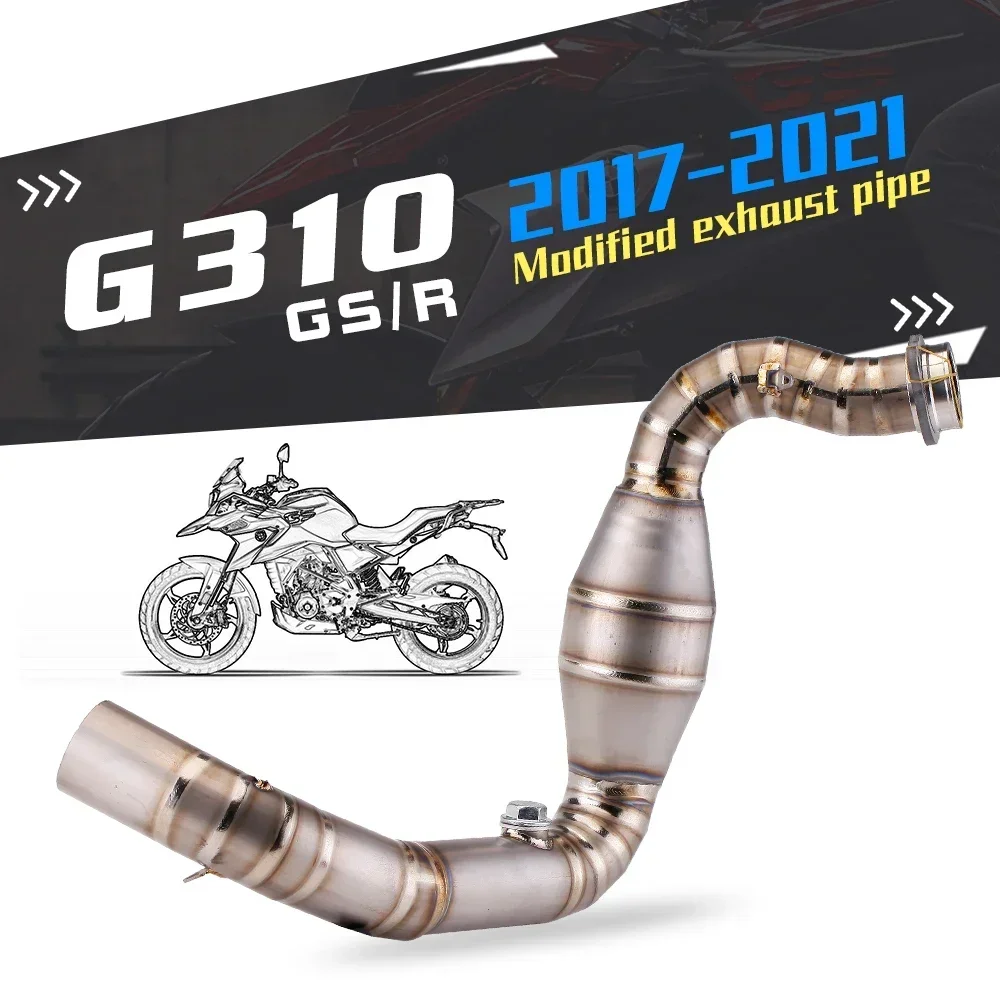 For BMW G310 G310R Motorcycle Exhaust Slip on Motorcross Front Pipe Stainless Steel Exhaust Full Systems Connect Tube