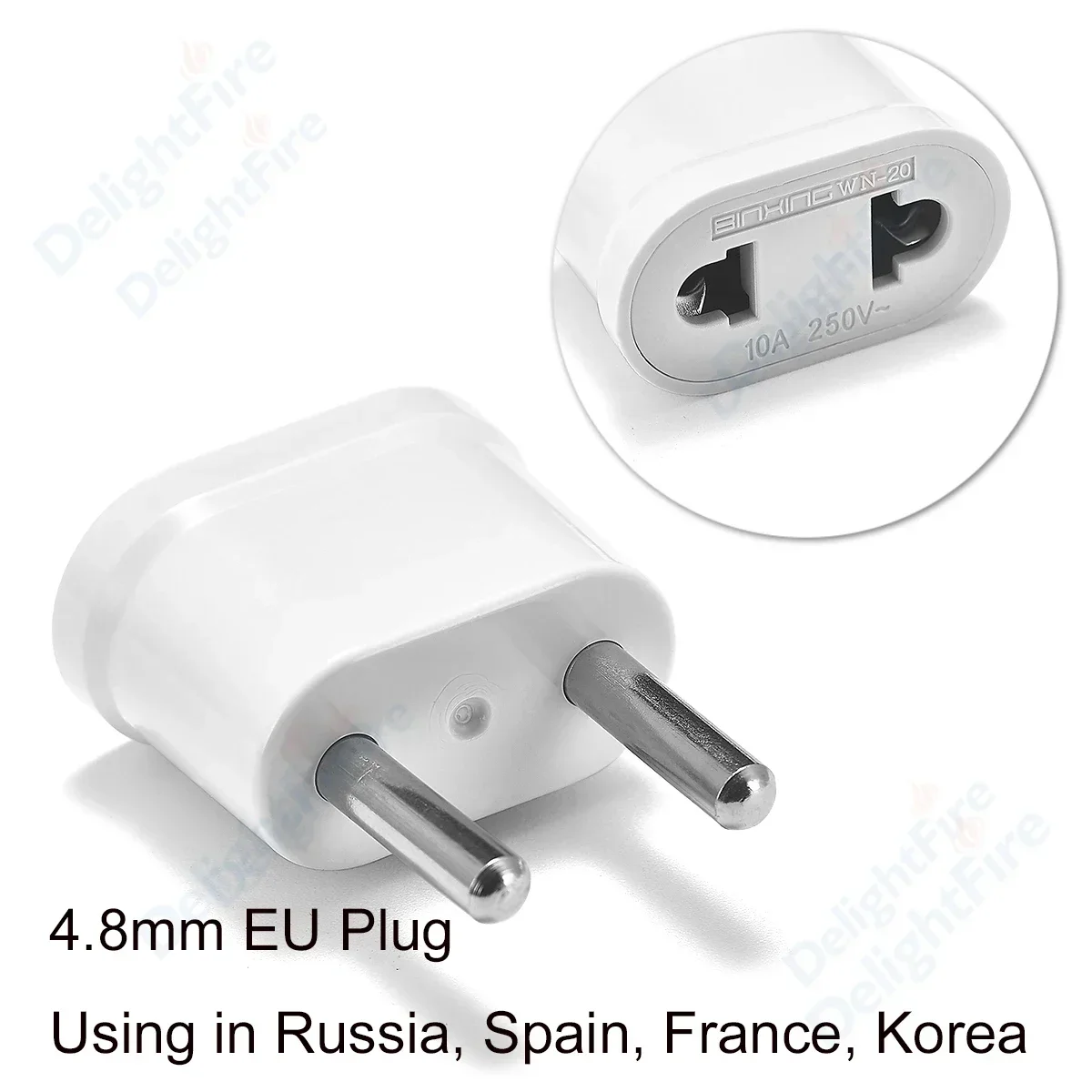 Branco eua au para ue europeu kr plug adaptador 2 pinos americano euro viagem adaptador de energia conversor ac tomada elétrica tomada ce