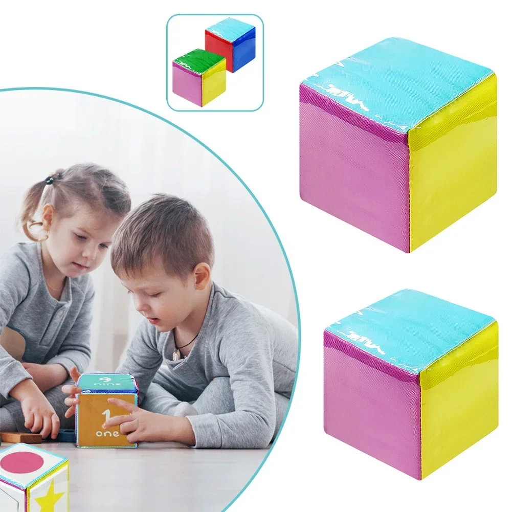 Learning Dices with 6 Sided Clear Pockets Photo Pocket Stacking Blocks Learning Cubes DIY Education Playing Game Dices