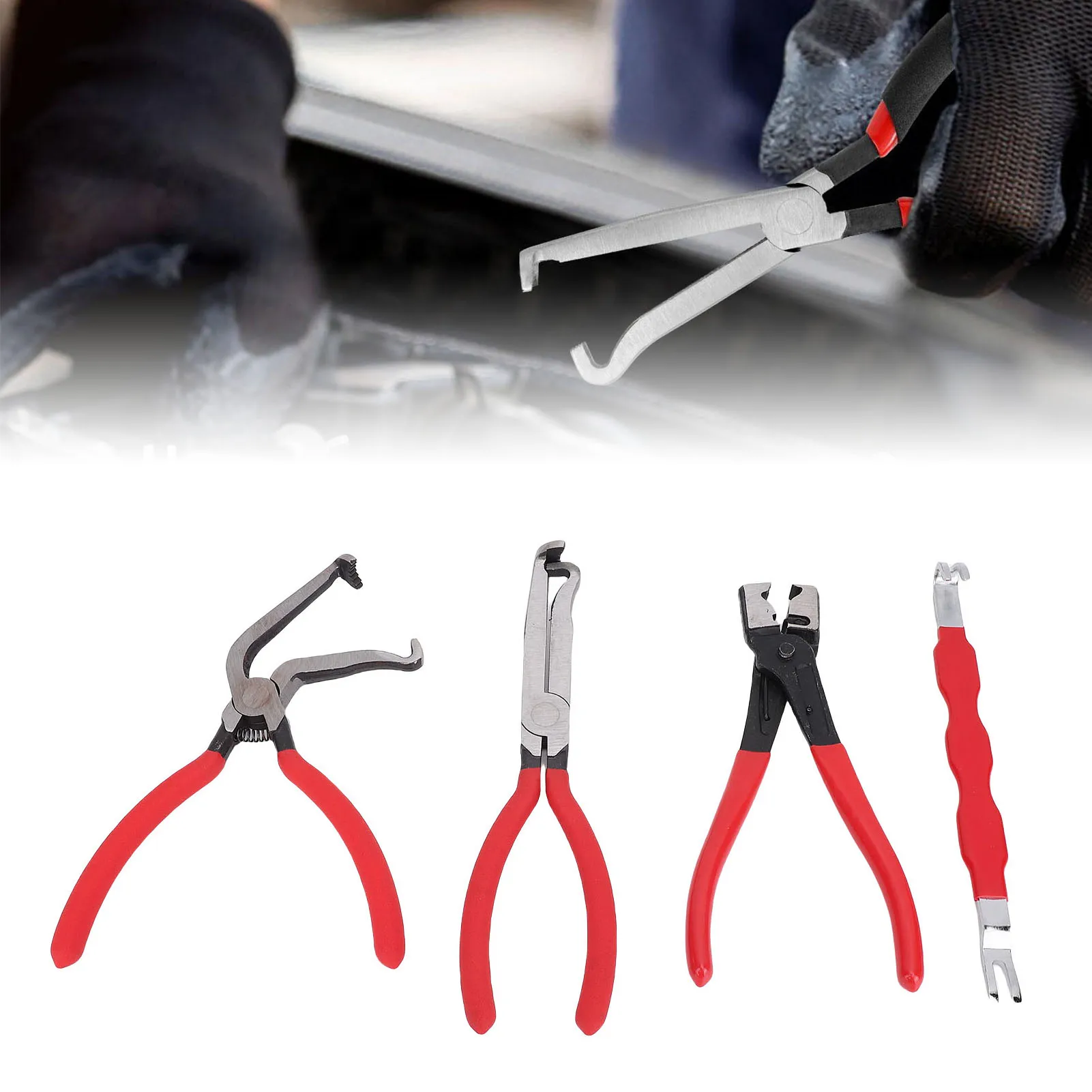 

4 шт., плоскогубцы для электроразъединения, инструменты для автомобилей, автомобильный универсальный комплект, разъем, инструмент, разделитель, хомут, плоскогубцы