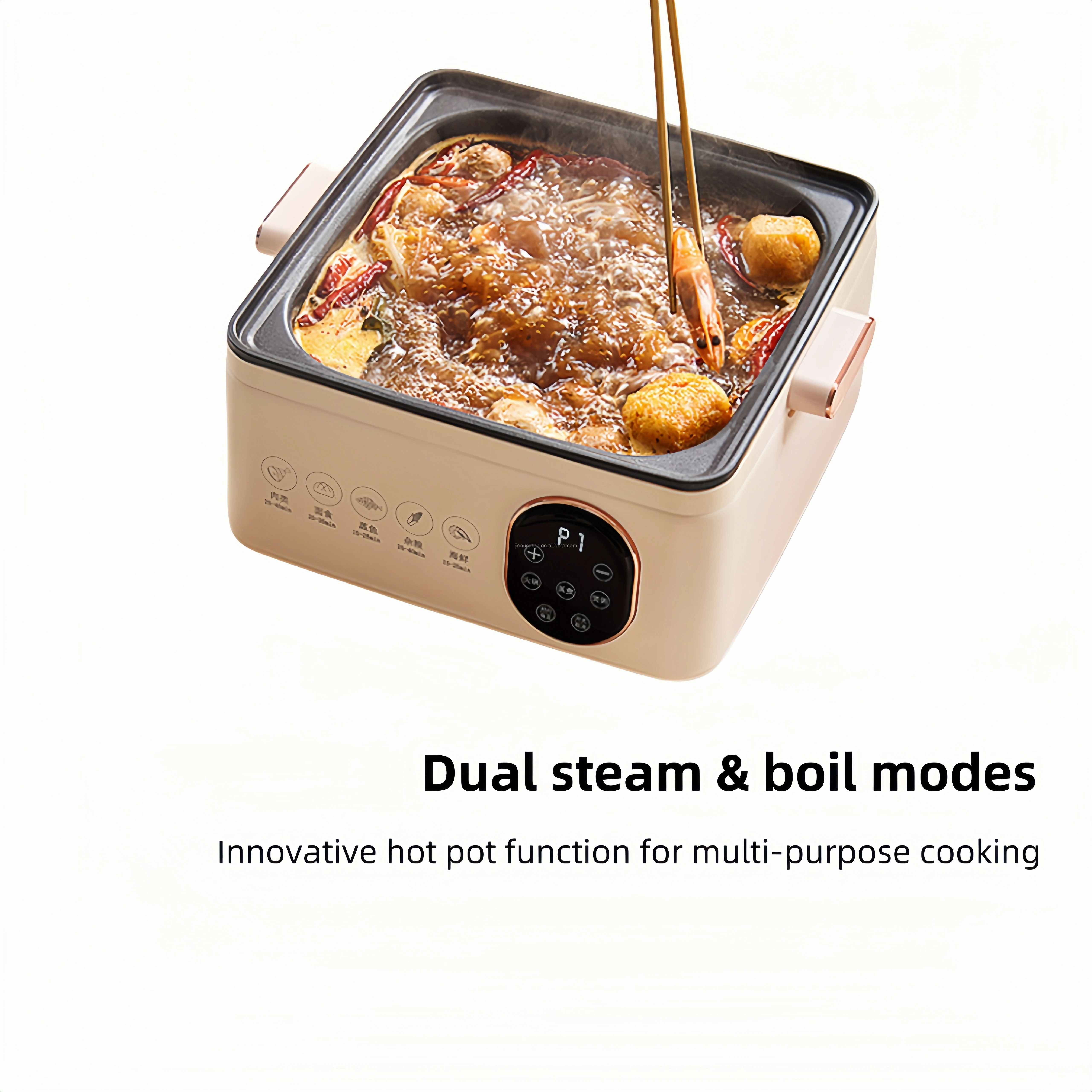 Transparent Multi-functional Intelligent Electric Steamer Large Capacity Three-Layer Kitchenware for Household Use