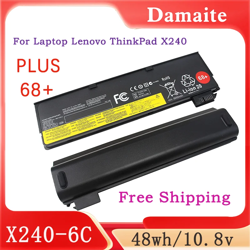 X240-6C 68+ Laptop Battery For LENOVO ThinkPad X240 Series X250 T440 T450 T440S 0C52861 0C52862 45N1125 45N1