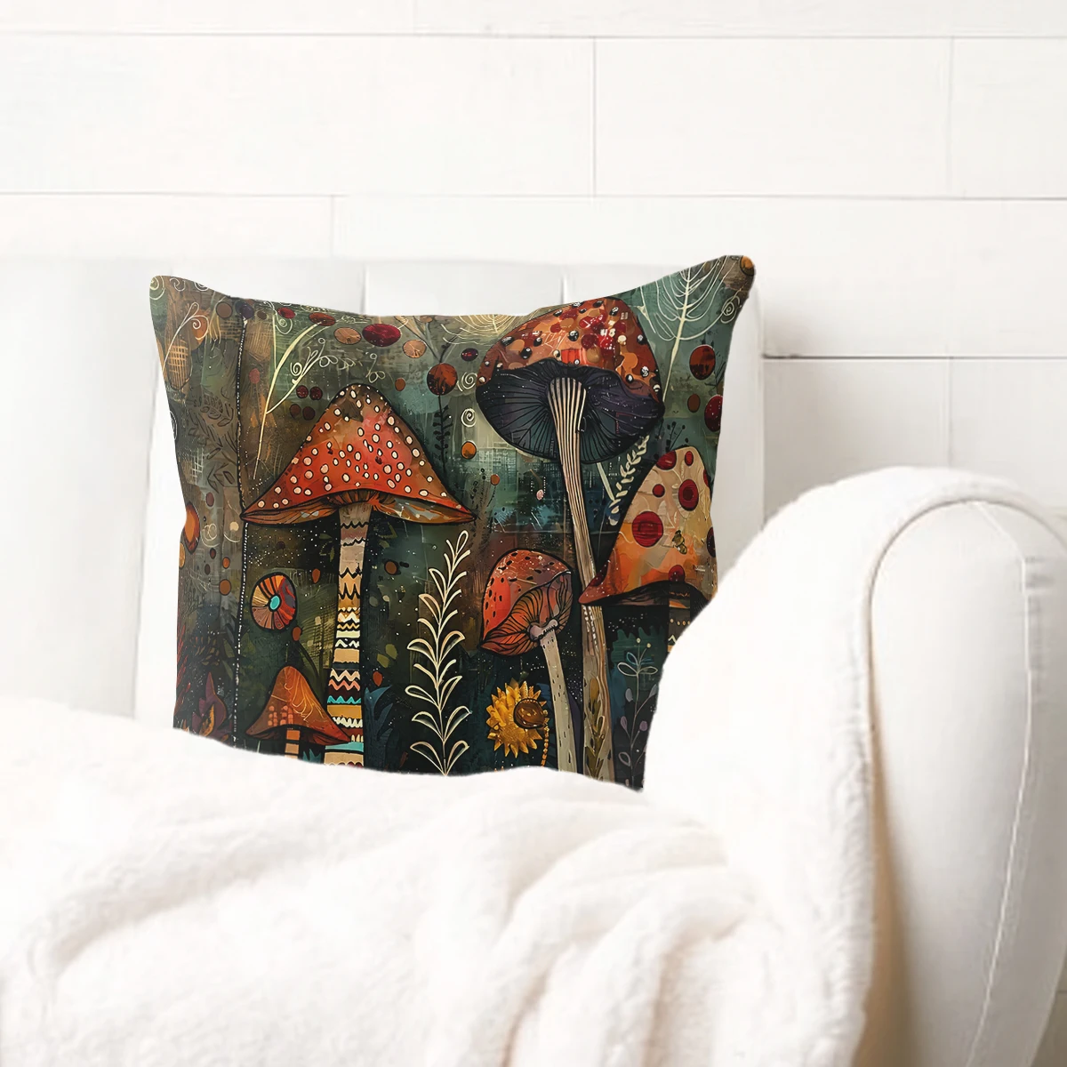 Retro Radial Pattern Polyester Pillow Cover - Stylish 2D Printed Cushion Case for Home Sofa, Bedroom Decor (No Insert Included)