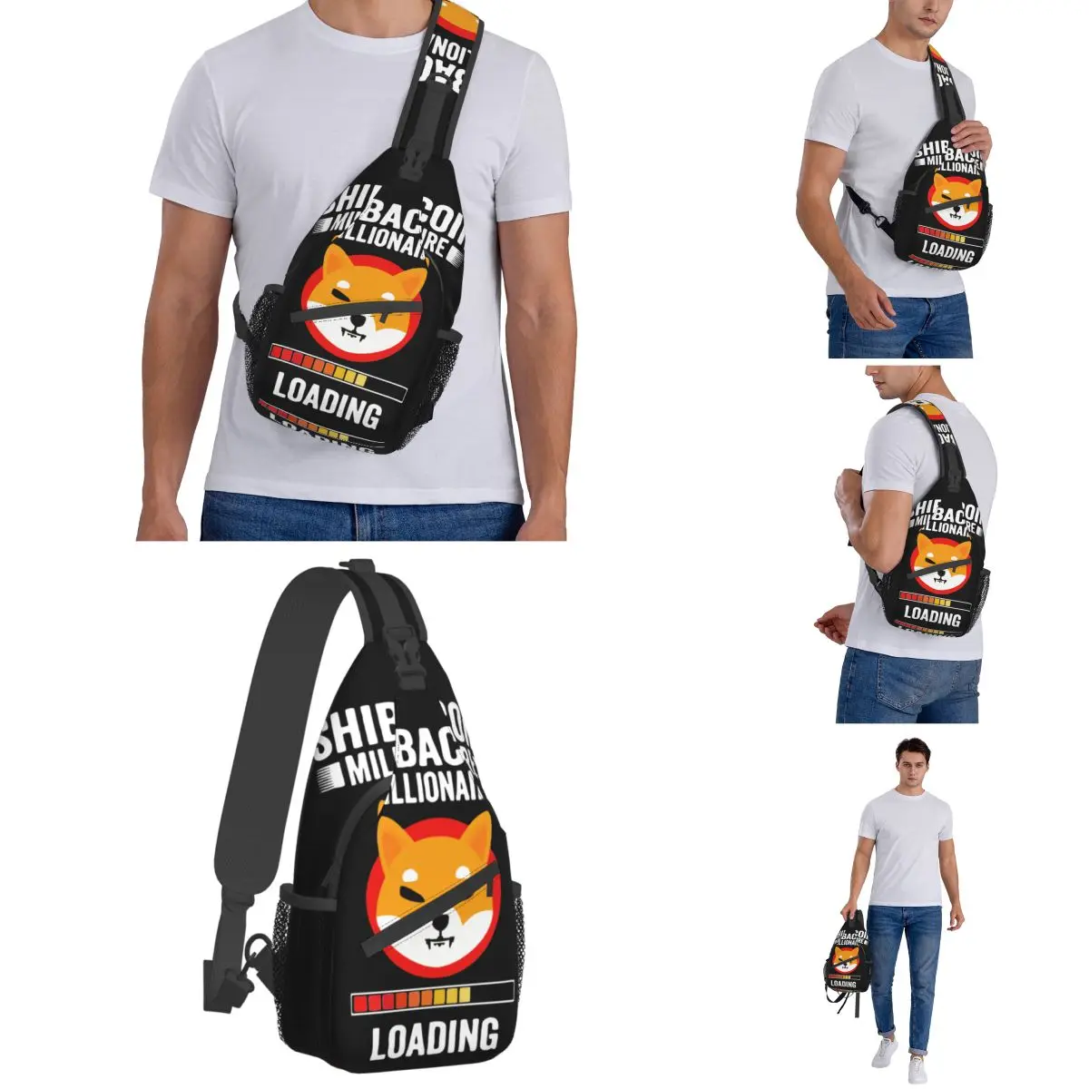 Shiba Inu Coin Millionaire Small Sling Bags, Chest Crossbody, Initiated Backpack, Outdoor Hiking Daypacks, Hodl Shib Token, Crypto