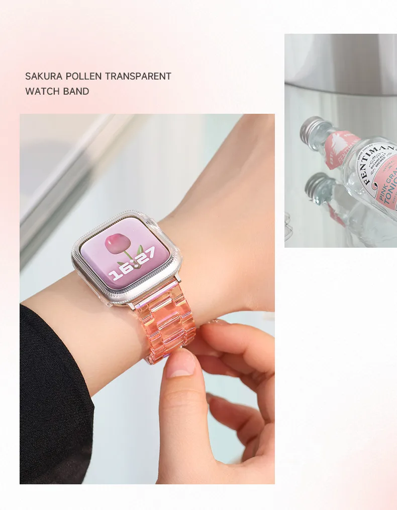 Transparentes Armband für Apple Watch 44mm 45 46 49 38 40 41 42mm Buntes Armband für iWatch Series 12 11 10 9 8 7 6 5 4 SE – Detail 22