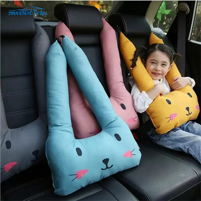 Cartoon Neck Pillow Safety Belts Pillows Car Pillow Sleeping Artifact Kids Neck Head Support Cover Cute Animal Neck Cushion Baby