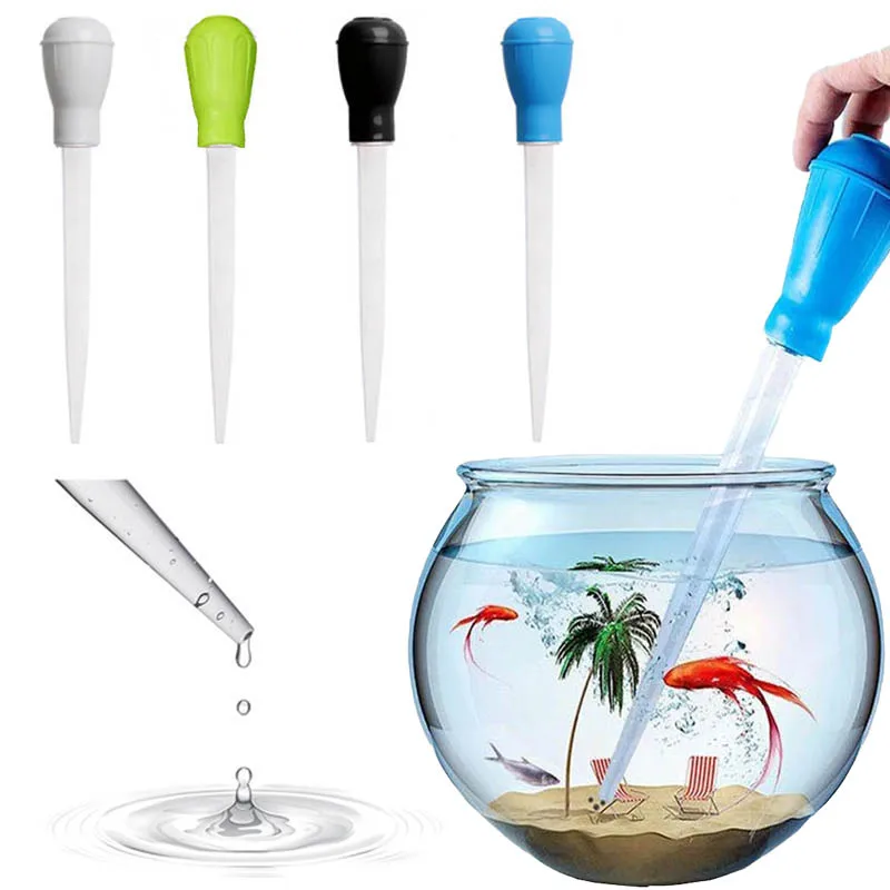 Fish Tank Poop Sucker Water Changer Aquarium Mini Feeding Tube Manual Siphon Vacuum Cleaner Fish Tank Bottom Cleaning Tool