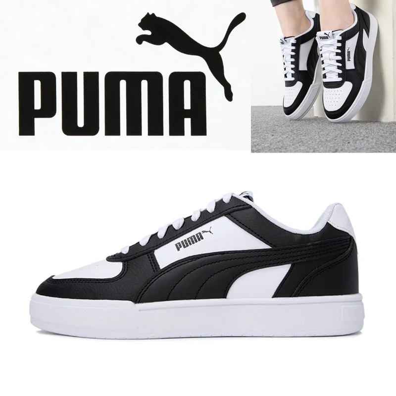 

PUMA Unisex Black White Casual Shoes 380810-45 Rubber Outsole Synthetic Leather Sneakers