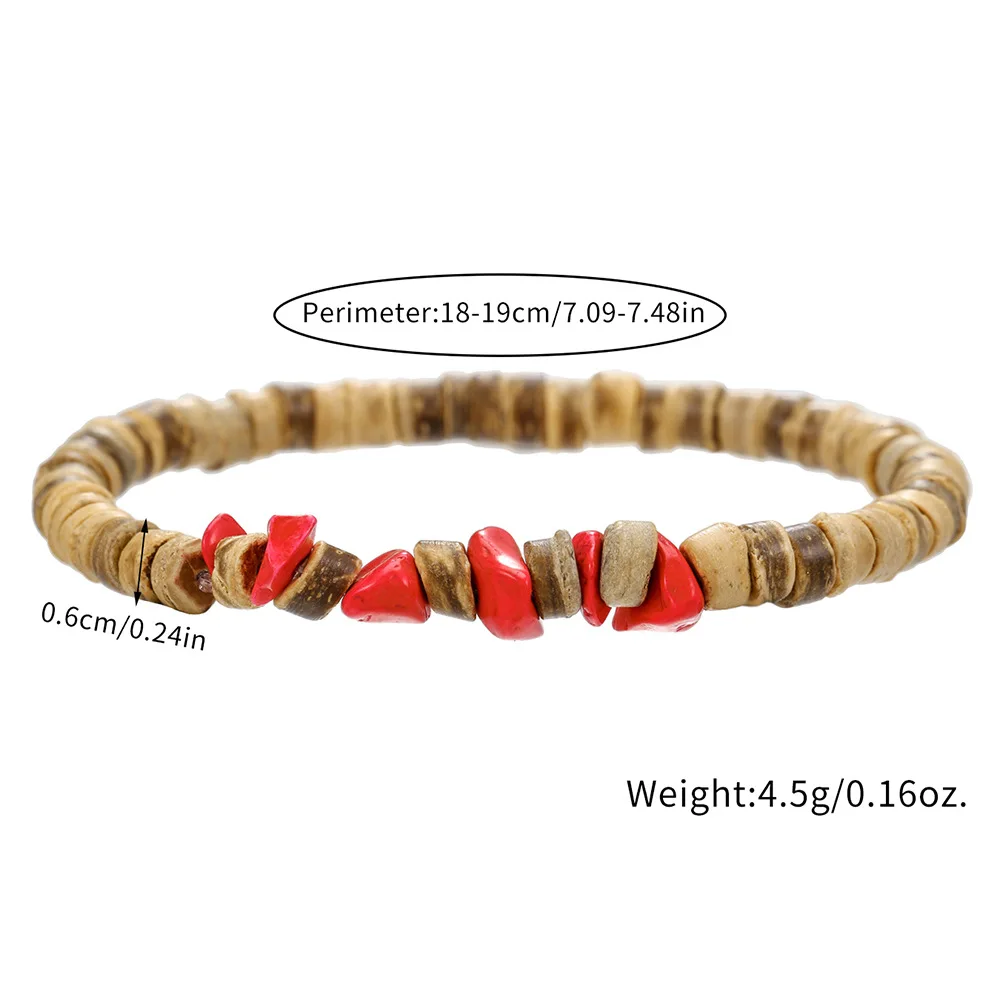 Böhmisches Kokosnuss-Holzperlen-Armband Retro Unregelmäßiger Naturstein Herrenschmuck Modeaccessoires Damengeschenke – Detail 1