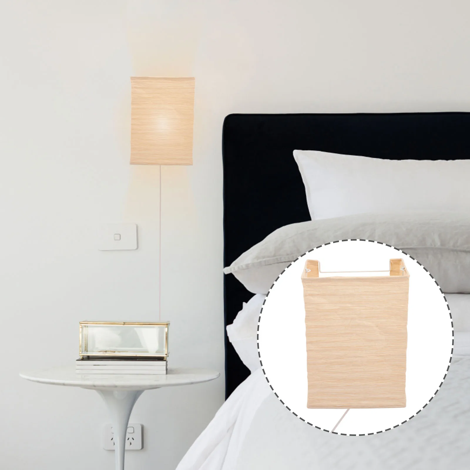 

Nordic Style Paper Wall Lamp Brown Striped Corridor Light Decorative Hallway Lighting Bedroom Hotel Porch Design