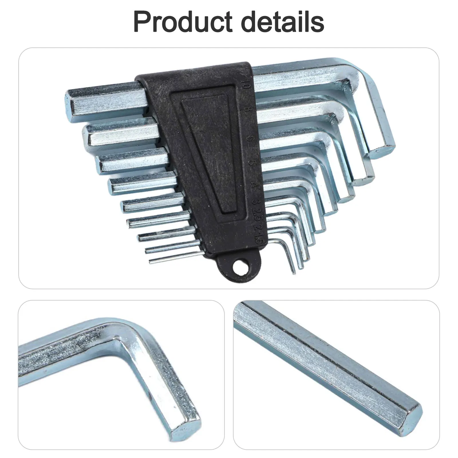 9-Piece Wrench Set Household Repair Tool DIY Projects Easy Entry To Hex Nuts Galvanized Finish For Hexagon Nuts