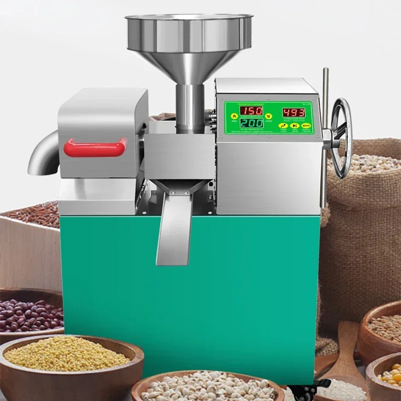 P10 Intelligent Small Commercial Oil Press 220V/110V Automatic Stainless Steel Oil Press 1200W Power 9-15KG Per Hour