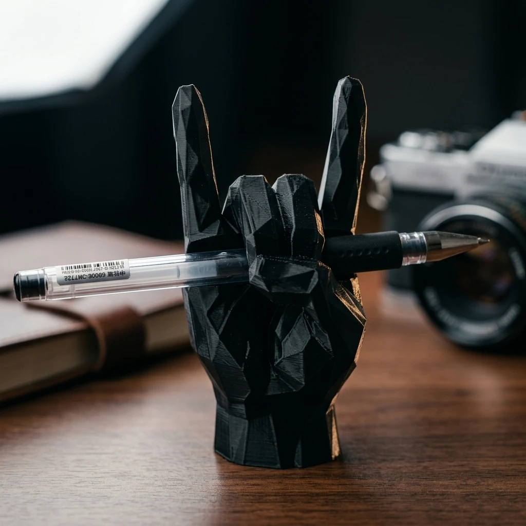Multicolor Rock-and-Roll Hand Gesture Pen Holder Storage Supplies Cute Pen Holder Desktop Pen Holder as creative stationery