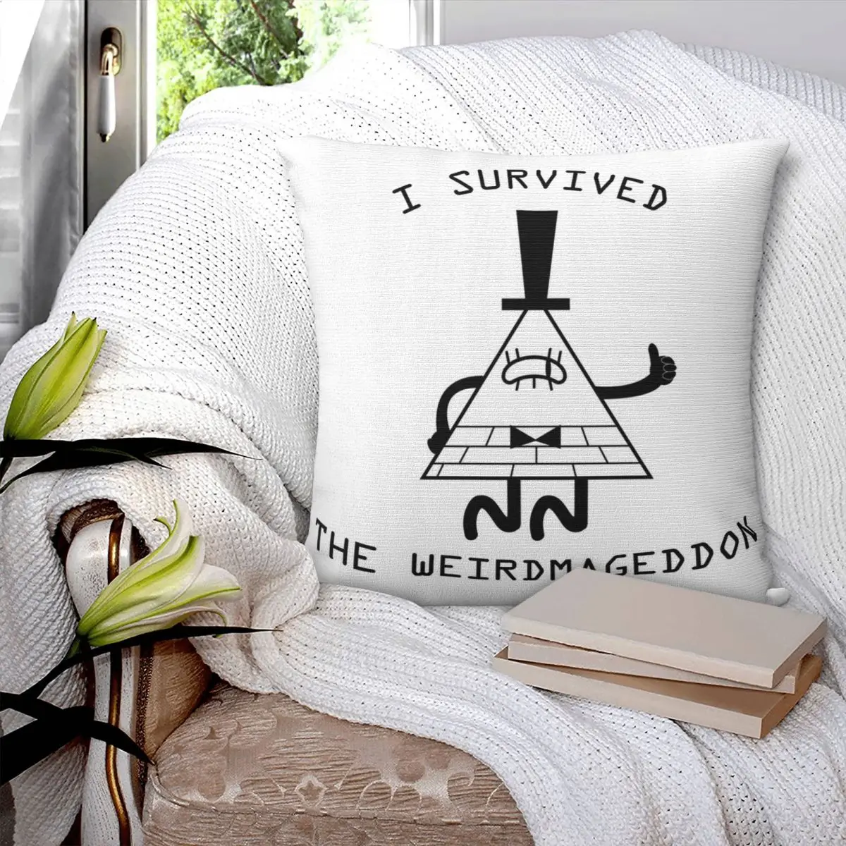 I Survived The Weirdmageddon Square Pillowcase Pillow Cover Polyester Cushion Zip Decorative Comfort Throw Pillow for Home Car