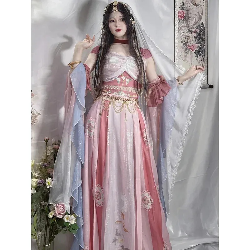 

zz04zz12New Hanfu Female Feitian Han Element Exotic Charm Western Region Princess Classical Dance Performance Clothing