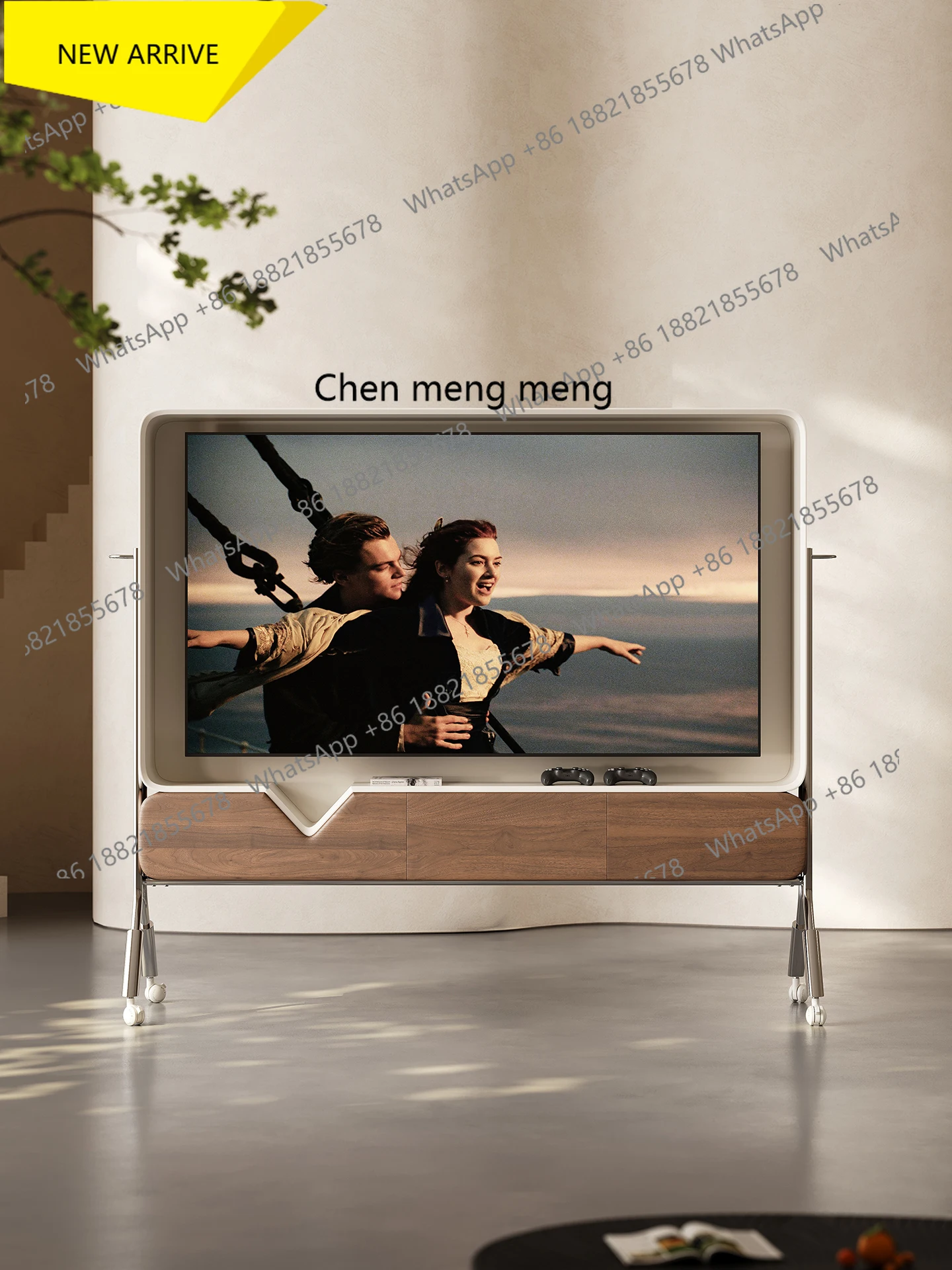 

M138 Italian Style Patented Mobile Artistic Texture TV Stand Floor Stand Storage with Wheels Living Room TV Cabinet