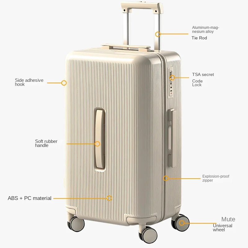 Luggage Suitcase Zipper 20-26 Inch Large Capacity Trolley Case Combination Lock Suitcase Silent Multi-Directional Wheels