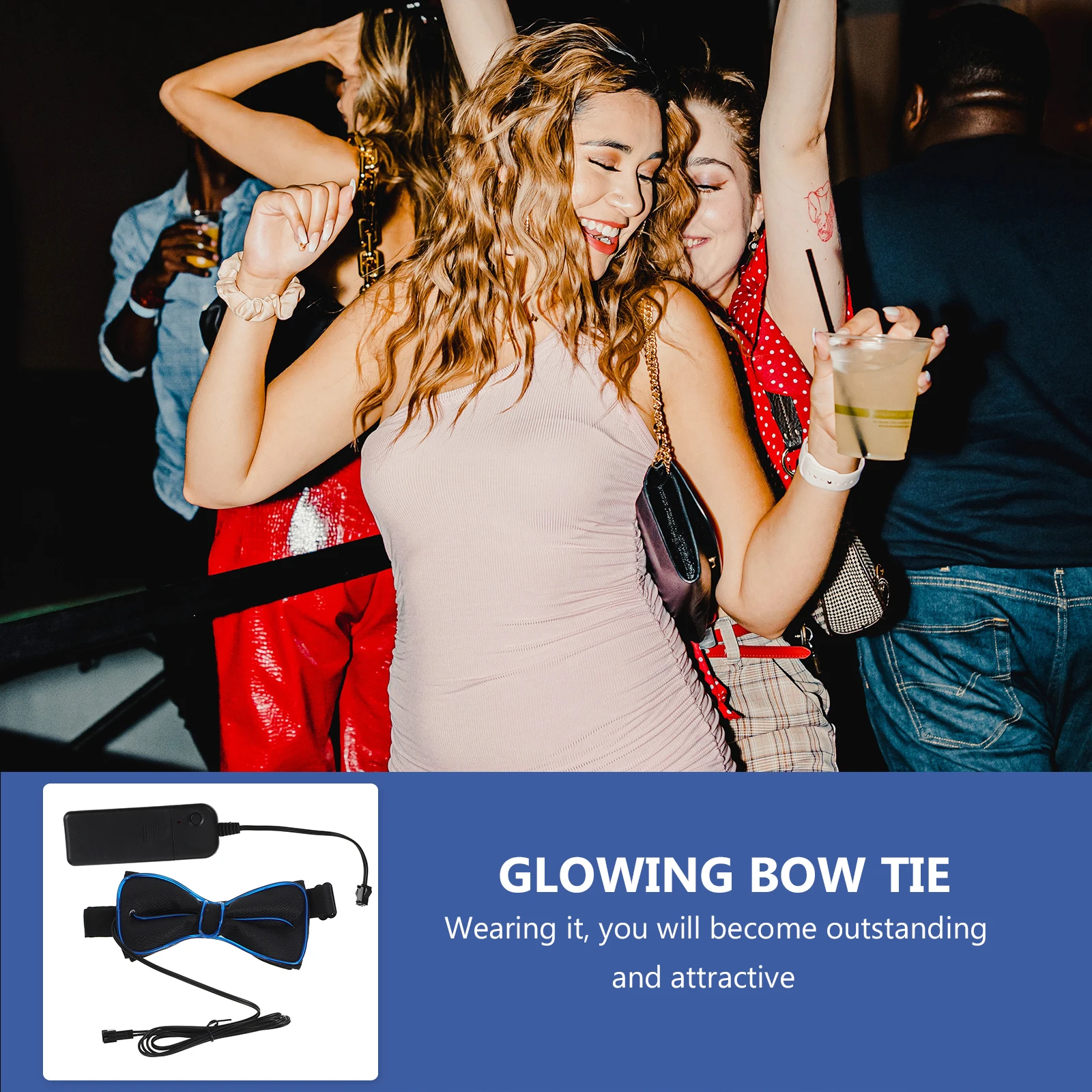 

Glowing Bow Flashing Party Decoration Masquerade Accessory Christmas Gift Durable Safe Fancy Dress Bow Tie Led Tie
