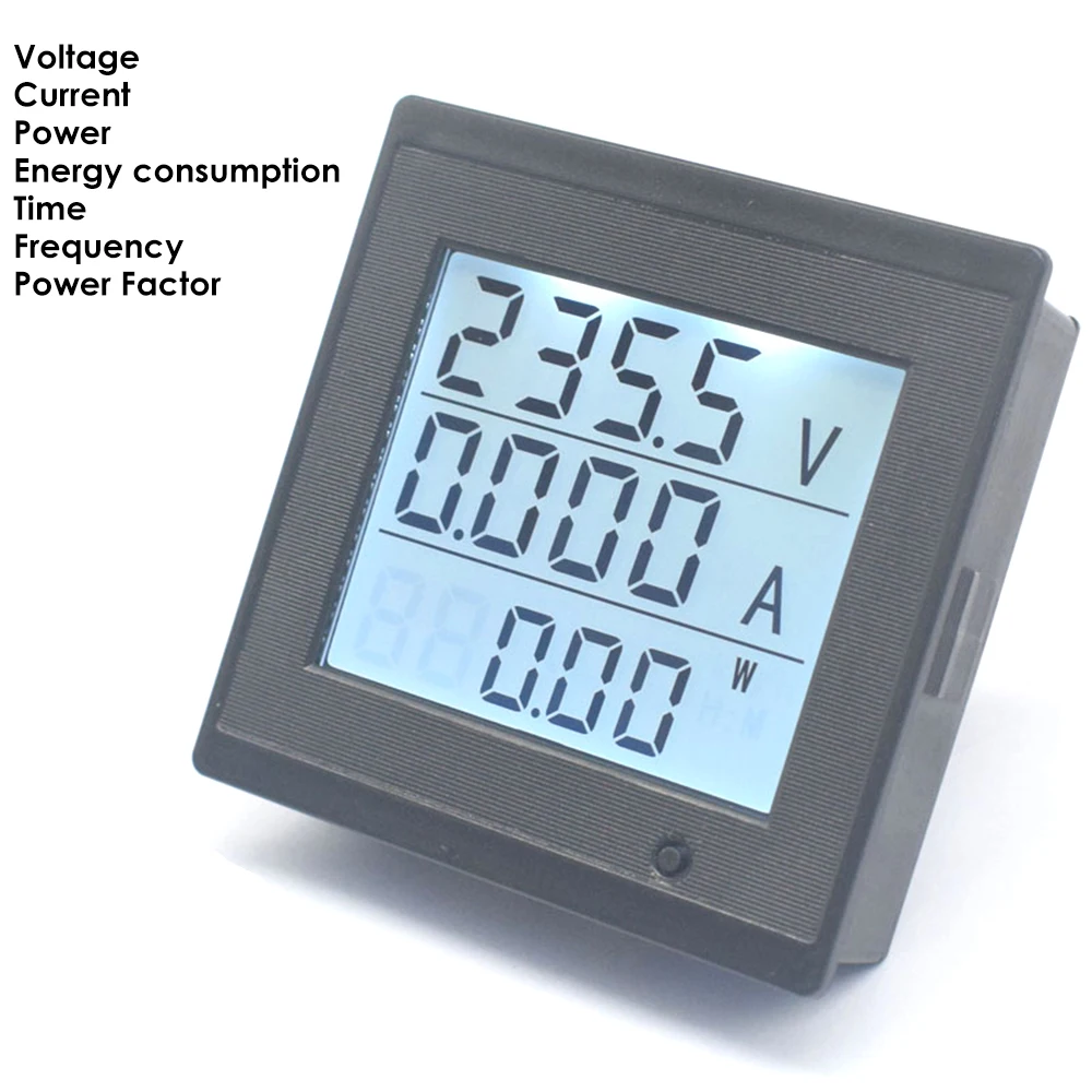 Voltímetro de Display LCD Digital, Amperímetro, Wattímetro, Energia de Energia, Medidor de Frequência, Ferramentas para Testadores Multifuncionais,