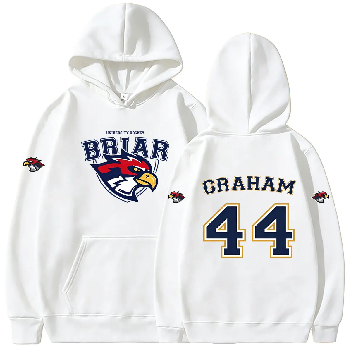 

Off Campus Briar University Graham 44 Hoodie Men Women Hip Hop Hockey Oversized Hooded Tracksuit Men's Casual Vintage Hoodies