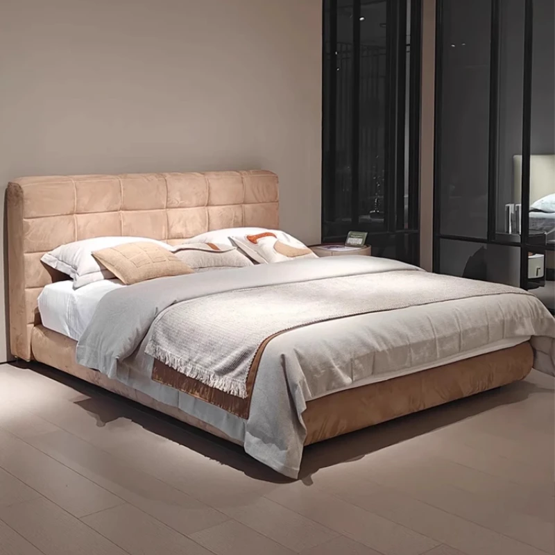 

Italian Queen Size Bed Backrest Designer Fabric 180X200cm Loft Bedroom Beds Double King Storage Cama De Casal Bedroom Furniture