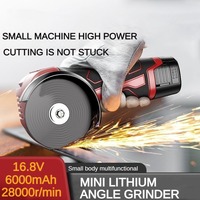 Mini Angle Grinder 16.8V Lithium Grinding Machine Household Hand Held Cutting Polishing Machine for Metal Pipe Cutting Wood