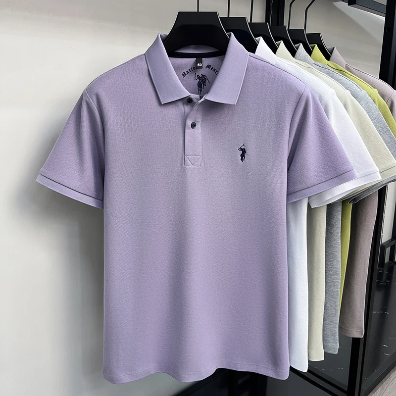 High-End 100% Baumwolle Kurzarm Polo Shirt Herren Sommer Luxus Marke Klassische Paul Pony Stickerei Freizeit Business Mode Golf T-Shirt – Detail 11
