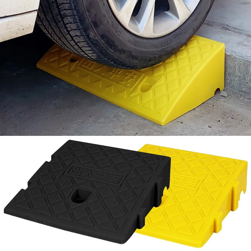 1PC Durable Plastic PVC Curb Ramp Portable Car Step Uphill Triangle Mat Widely Usage Road Slope Ramp Pad Home Accessories