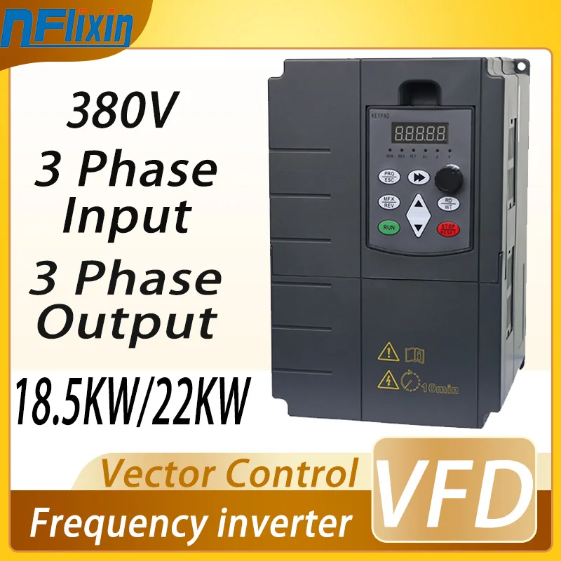 Frequency Inverter 15-55KW VFD 3P Speed control Output 380V Motor Drive VFD for Lathe 3 Phase Asynchronous Motor