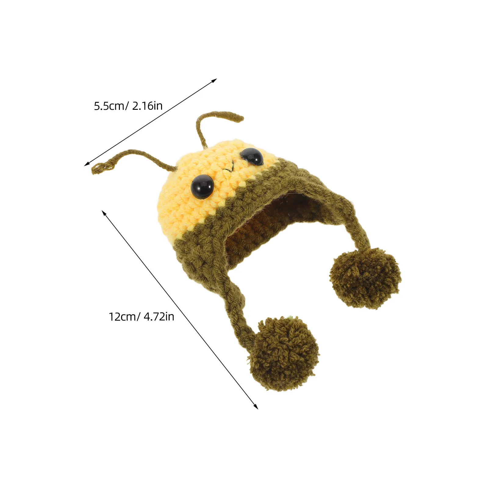 Chapeaux d'animaux de style abeille, mini bonnets tricotés à la main, minuscules bonnets tricotés pour l'artisanat, accessoires de maison de poupée, accessoires photo