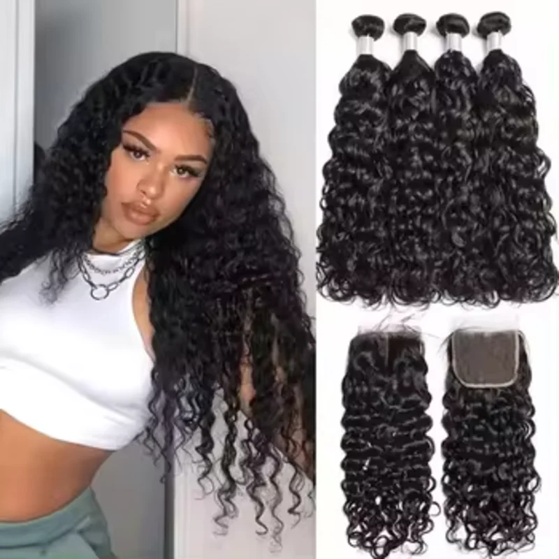 Deep Curly Hair Bundles Natural Black Wet And Wavy Deep Wave Bundles