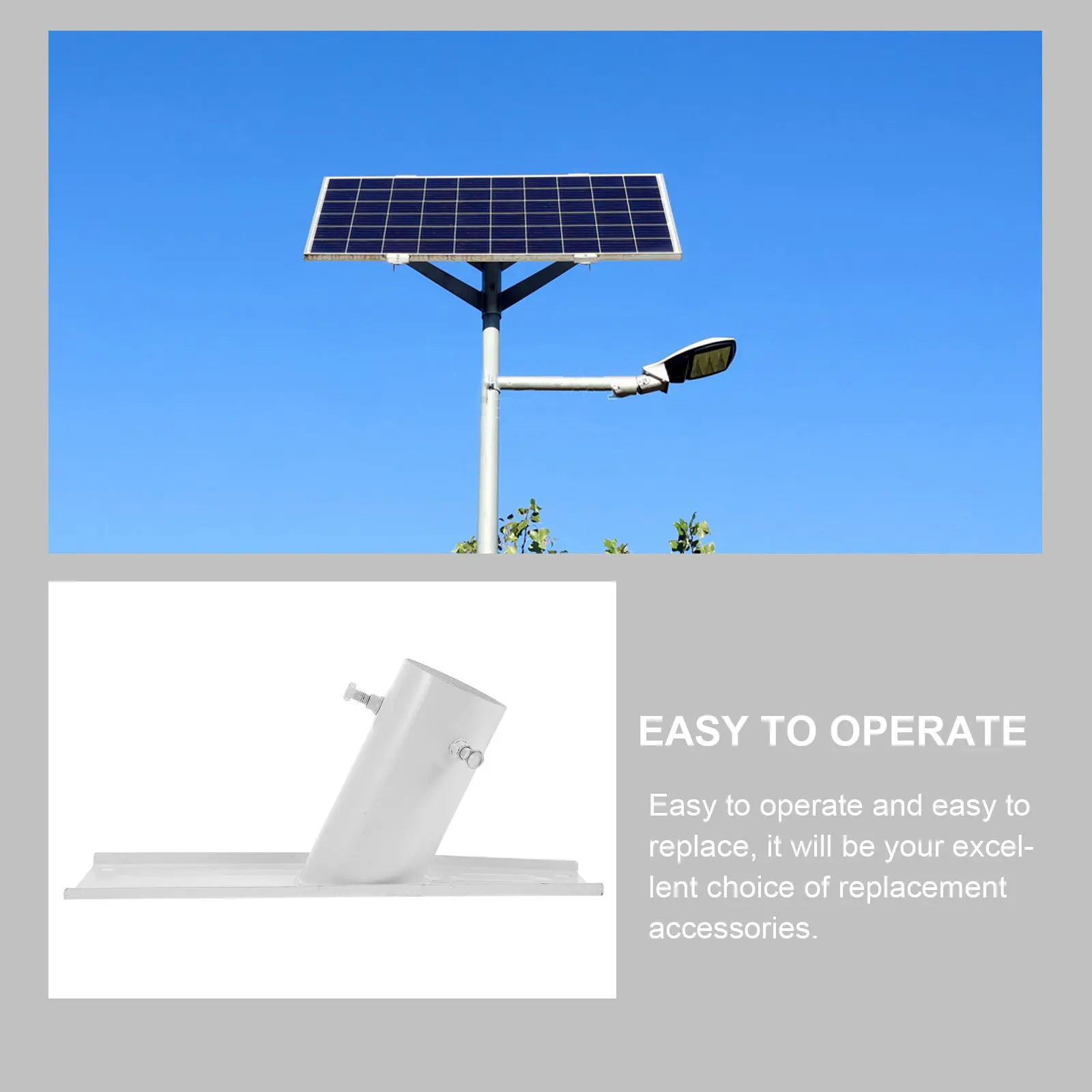 Solar Light Mount Bracket – Adjustable Iron Solar Panel Holder for Outdoor Street, Garden & Courtyard Lighting