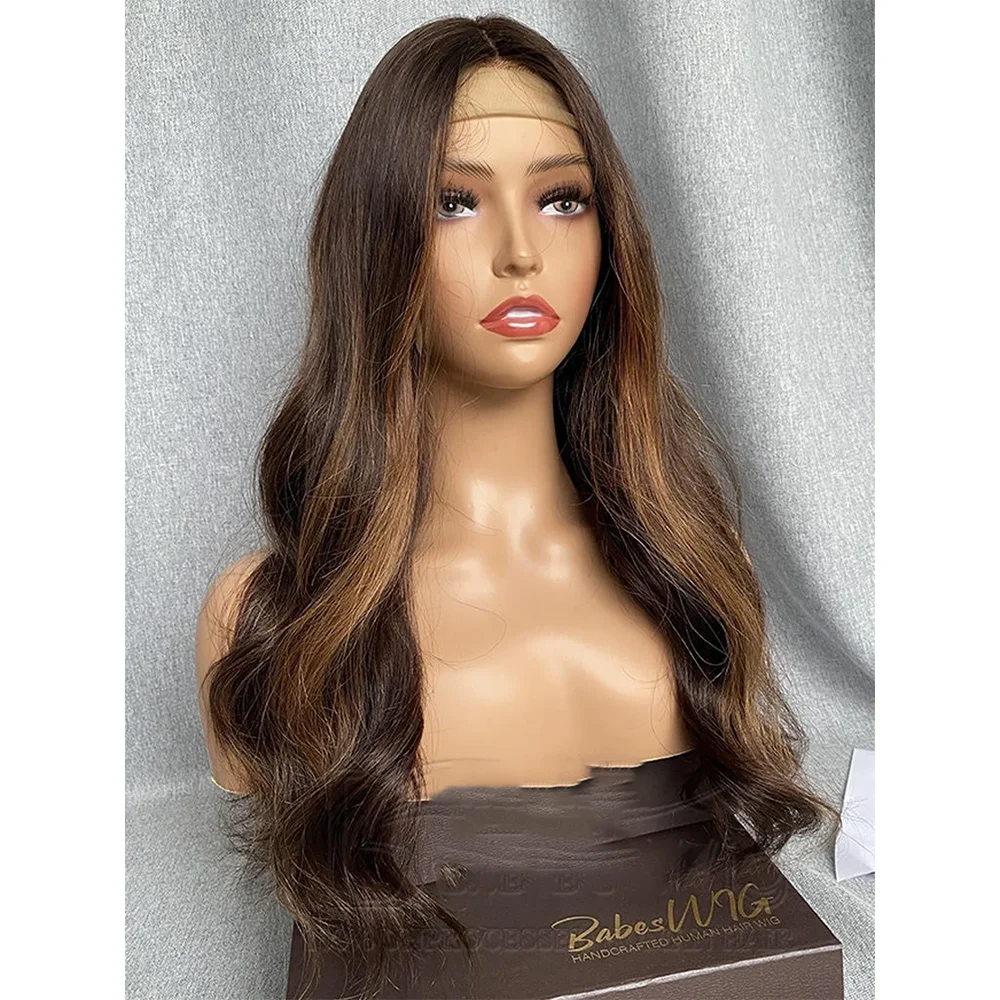 Soft Long HIghlight Glueless Blonde 28'' Body Wave 5x5 Silk Base Jewish Human Hair Wig BabyHair HD Lace European Hair Preplucked