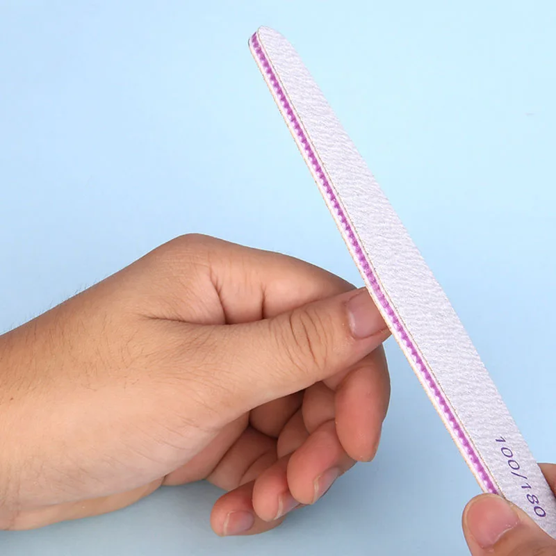 Nail File Buffer 100/180 Grit Half Moon Nail Files Double Side Sandpaper Nail Sanding Grinding Gel Nail Polish Manicure Tool