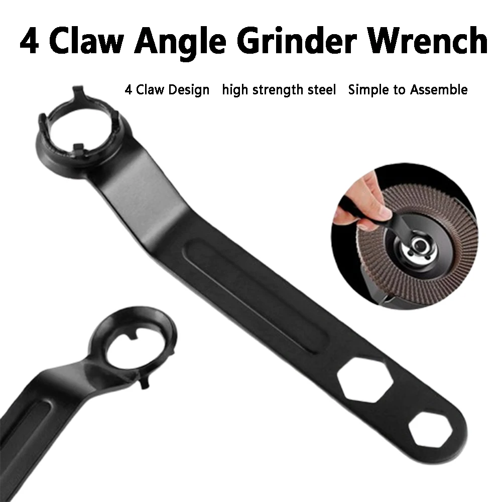 

4 Claw Angle Grinder Wrench High Carbon Steel Adjustable Spanner for Grinding Machine Disassembly and Repair