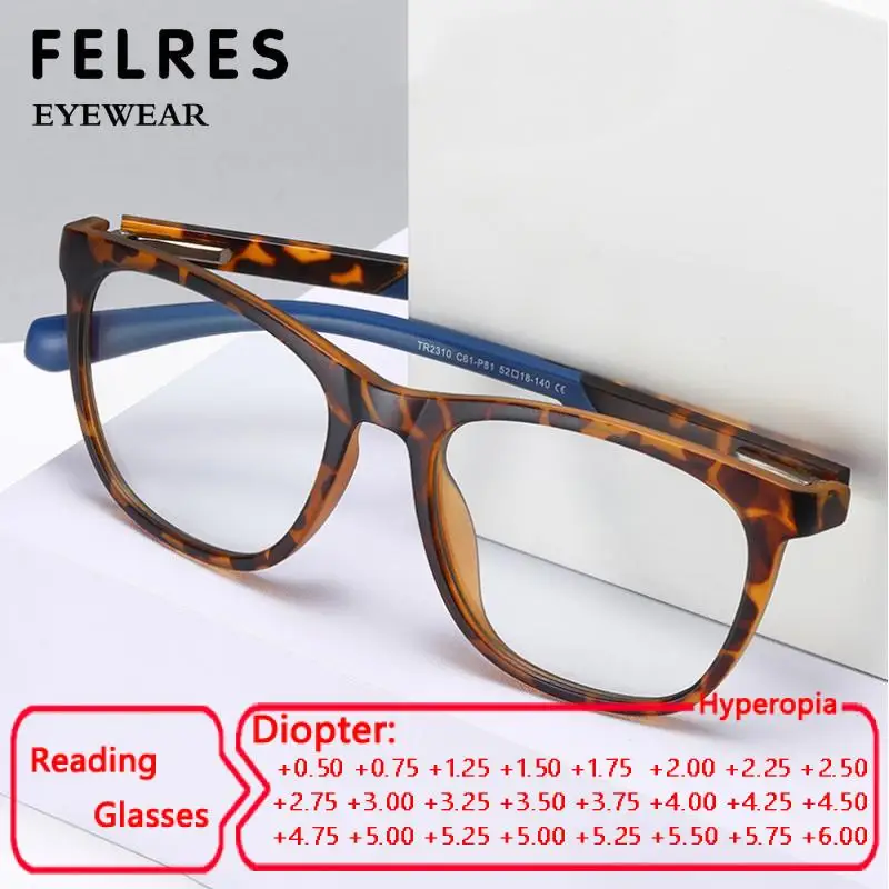 

Fashion TR90 Anti Blue Light Reading Glasses Men Women Classic Ultralight Square Eyeglasses Comfort Hyperopia Computer Eyewear