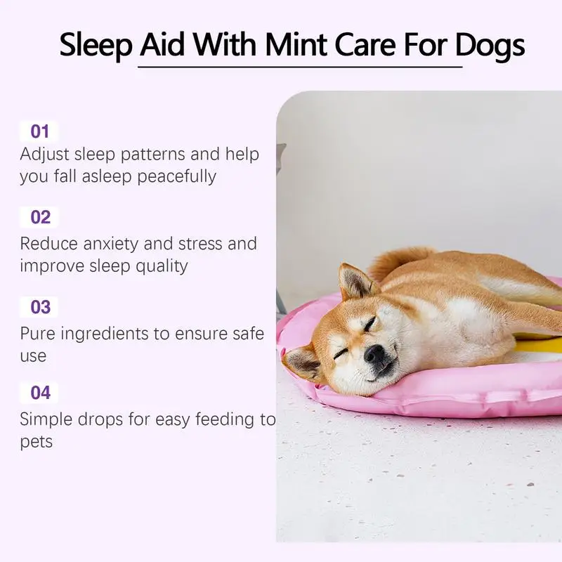 Puppy Supplements 60ml Dog Supplement Sleep Aid Sleeping Dropper Solutions Natural Pet Sleep Liquid For Promotes Healthy Restful