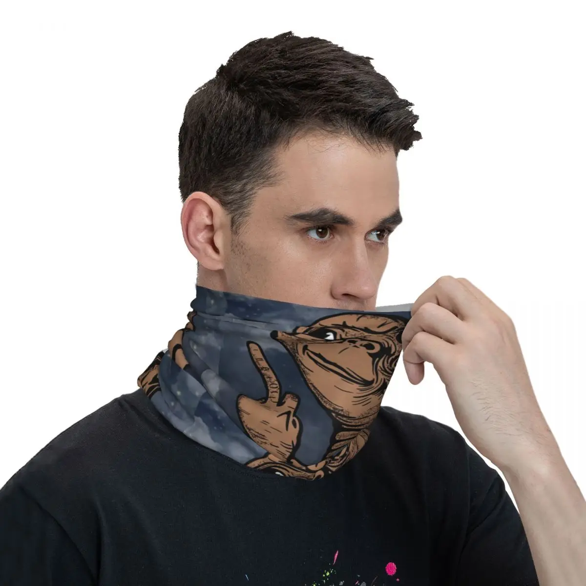Cute Cartoon Alien Scarf Neckerchief Neck Face Mask Polyester