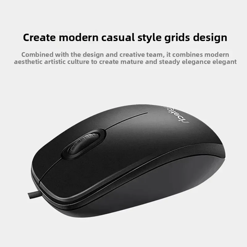 Logitech Wired Mouse Desktop Laptop Home Business Office Game Left and Right Hand Universal M100R With Mousepad