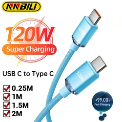NNBILI 120W PD USB-C to Type C Super Fast Charging cable For iPhone 16 15 Pro Max Xiaomi Redmi POCO Samsung Hwawei Accessories