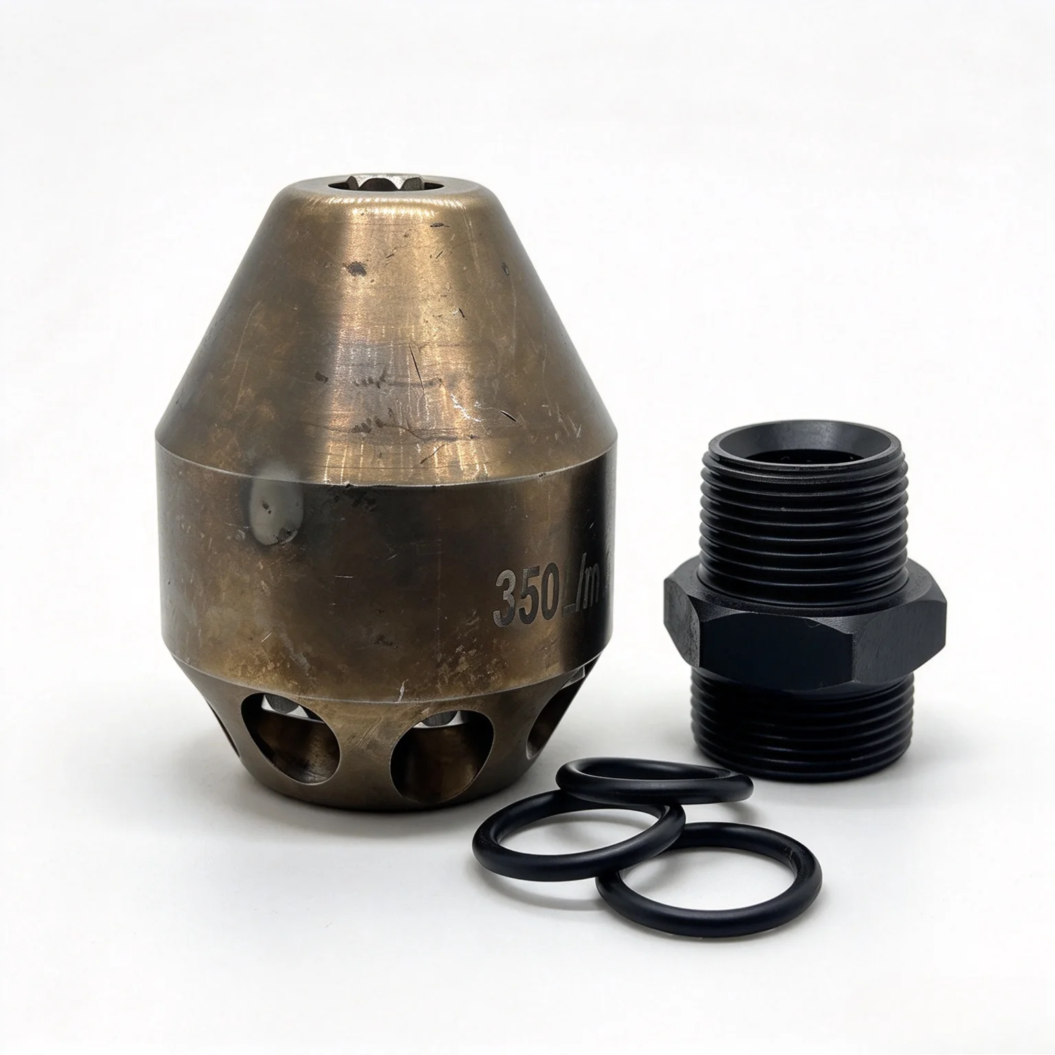 135-350L/min Sewage Dredging and Dredging Ceramic Core Nozzle M22/M36 1.5kg Mine High-pressure Cleaning Vehicle Quenching Nozzle