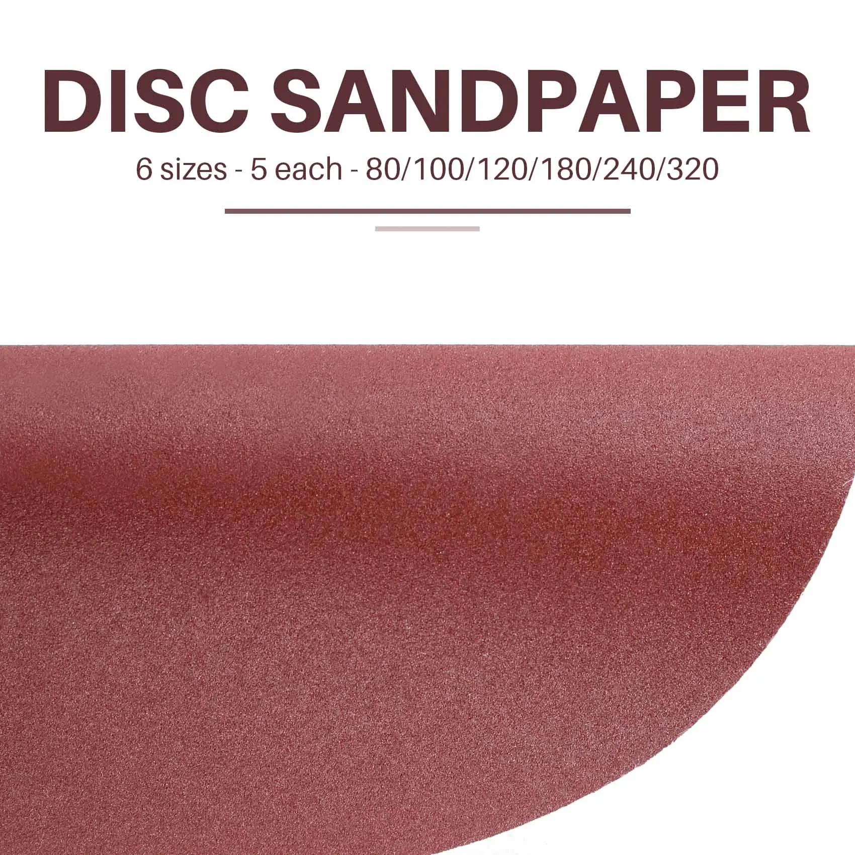 30pcs/set 5inch 125mm Round sandpaper Disk Sand Sheets Grit 80/100/120/180/240/320 Hook and Loop Sanding Disc for Sander Grits