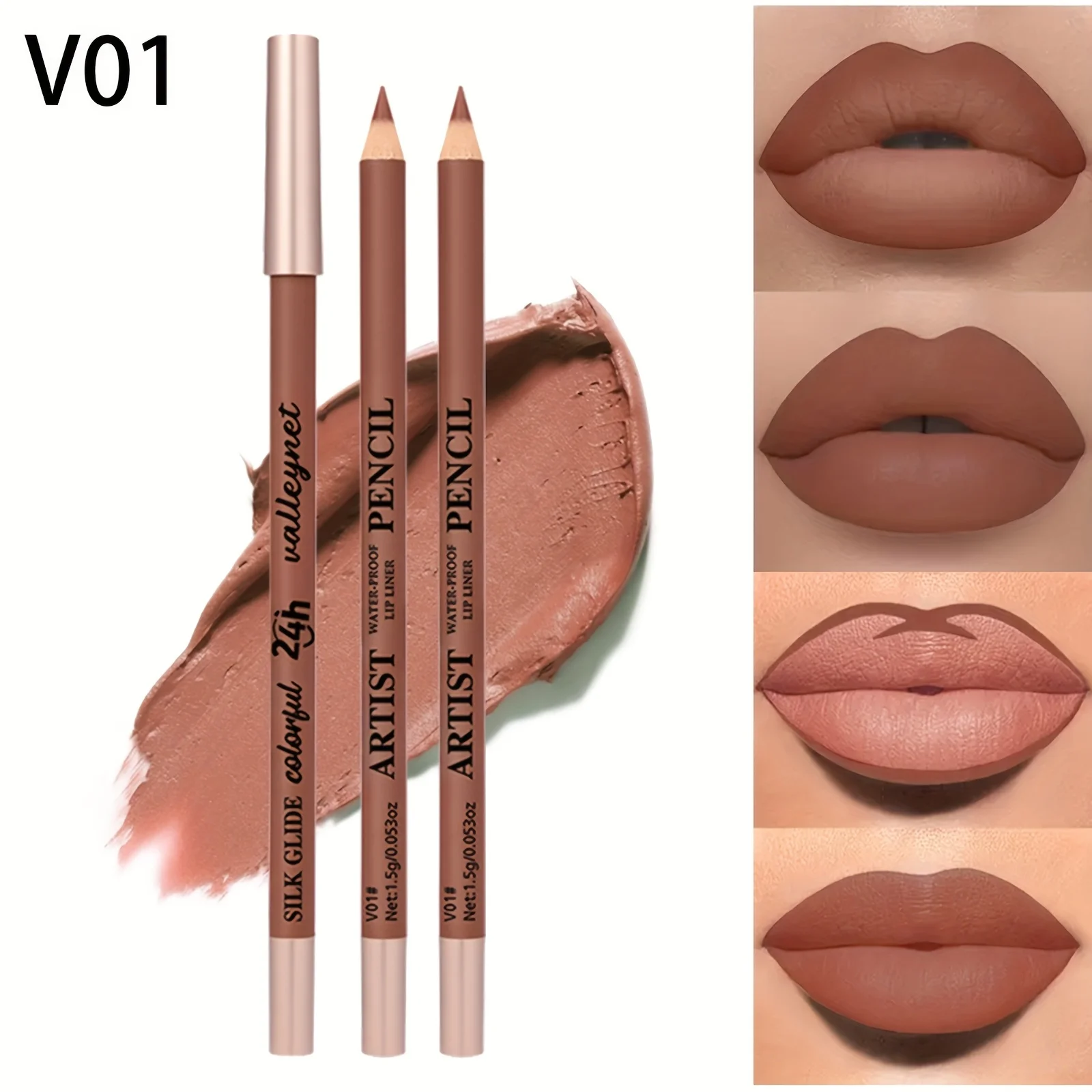 Matita labbra in velluto opaco 8 colori, colore nudo, resistente, impermeabile e resistente al sudore, adatta per matita labbra invernale