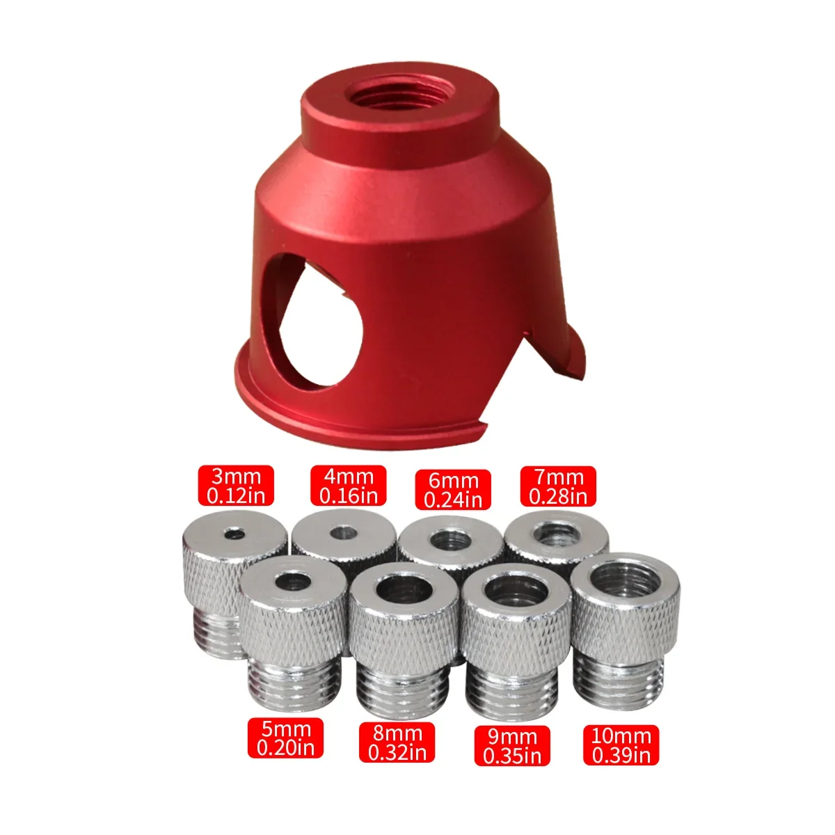 Holzbearbeitungs-Aluminium-Dübellehren-Set, 3-10mm Bohrführung für Gerade Löcher, Vertikales Bohren und Präzise Ausrichtung – Detail 5