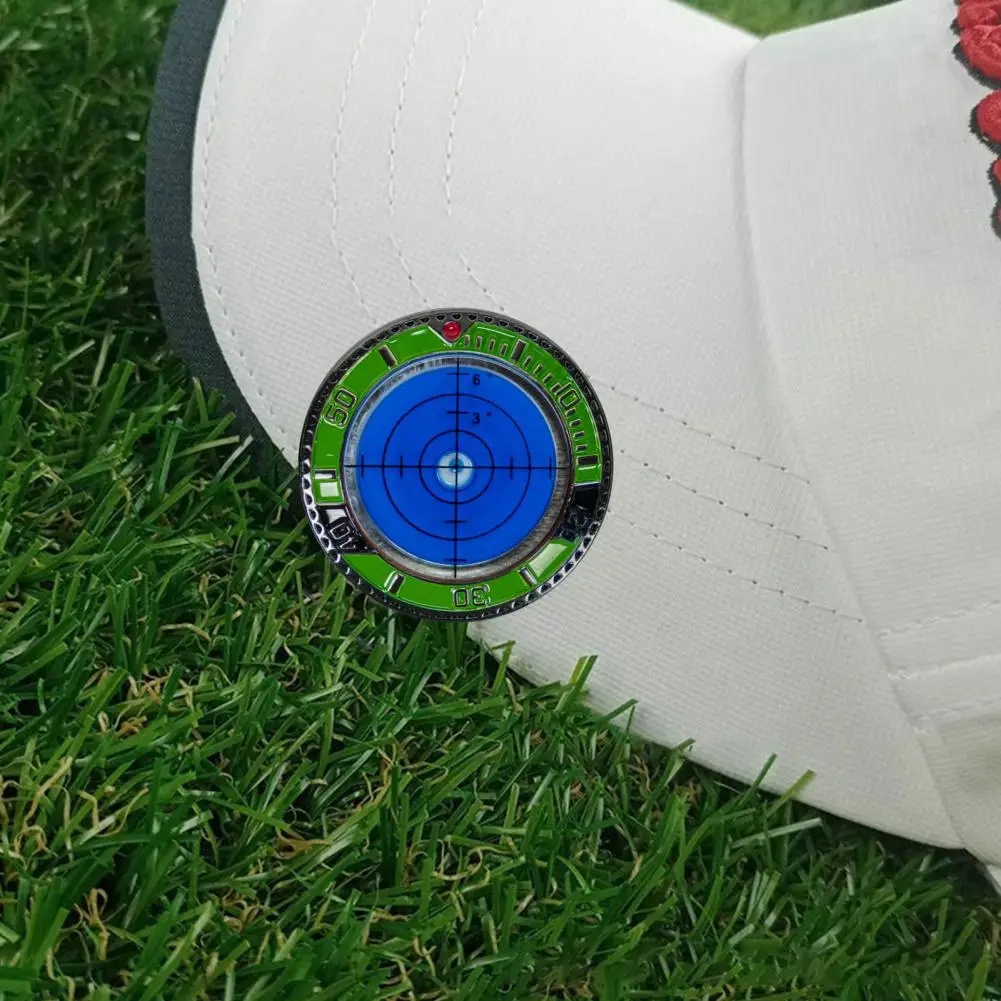Зажим для шляпы для гольфа, зеленый инструмент для чтения, зажим для шляпы для гольфа с пузырьковым уровнем для зеленого чтения, профессиональные аксессуары для гольфа, железный шар