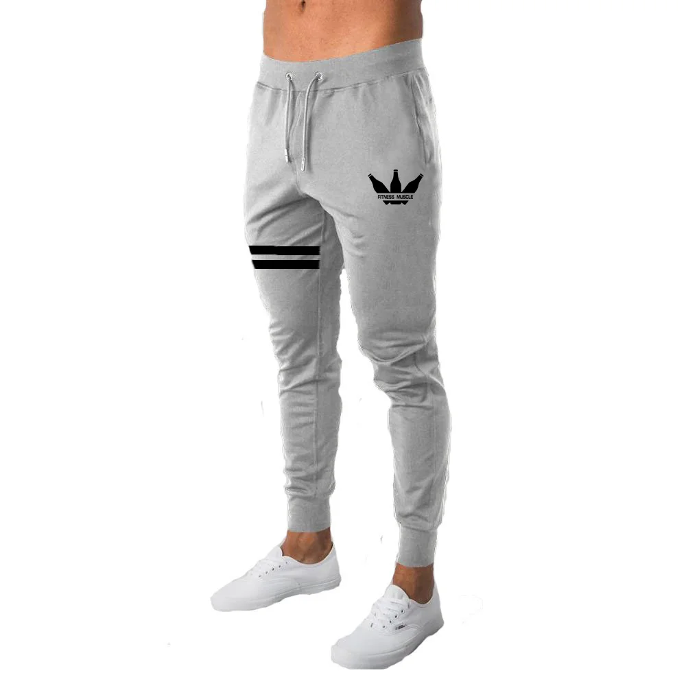 

25 Cotton Sweatpants Men's Running Pants Right Leg Double Stripe Black Trousers Football Basketball Training Sweat Fitness Pants