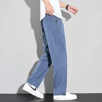 2026 Thin Summer New Men's Soft Lyocell Casual Pants Comfortable Fashion Solid Color Simple Male Trousers Brand Clothing 5