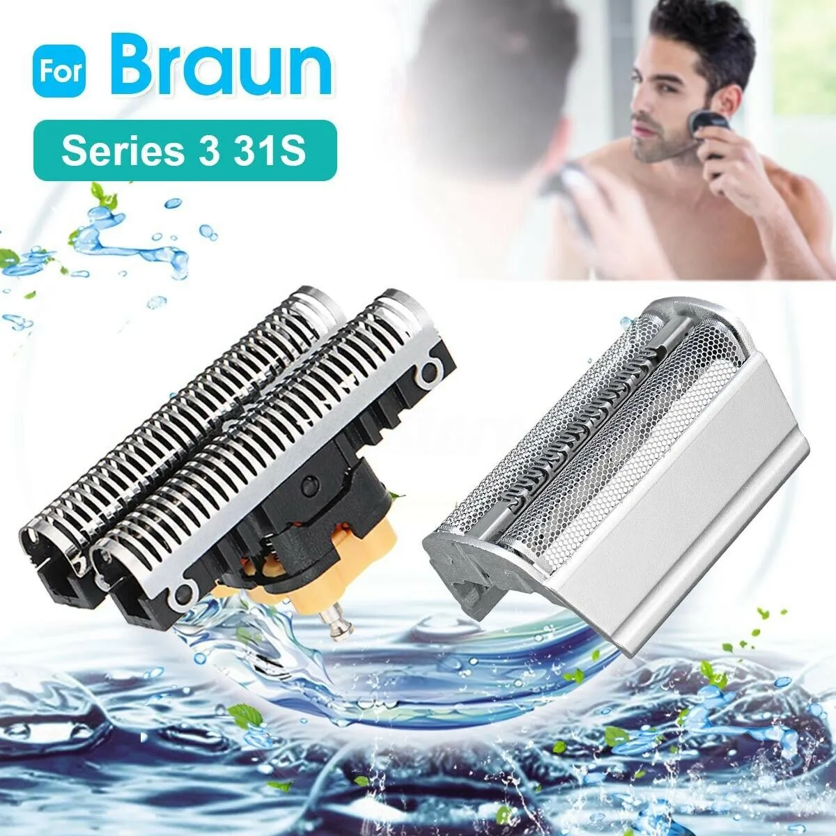 หัวใบมีด Combi สำหรับเครื่องโกน Braun 31S 31B 5000 6000ซีรีส์3