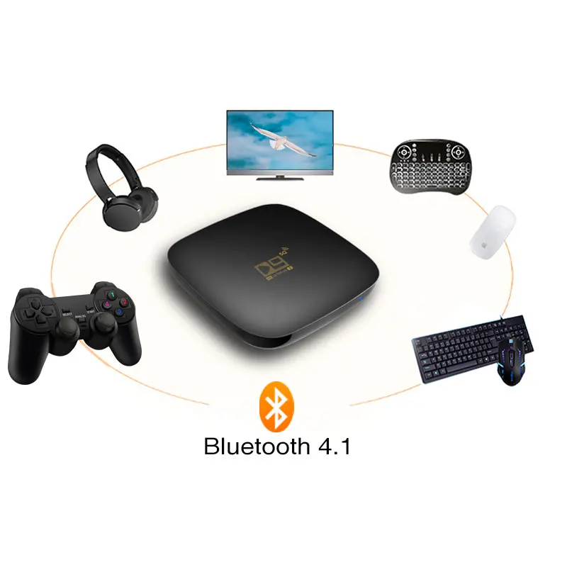 D9 Amlogic S905inj Smart TV Box, Décodeur Android 10, Récepteur TV, 4K, 8 Go, 128 Go, USB 2.0, 100M, LAN, 2024